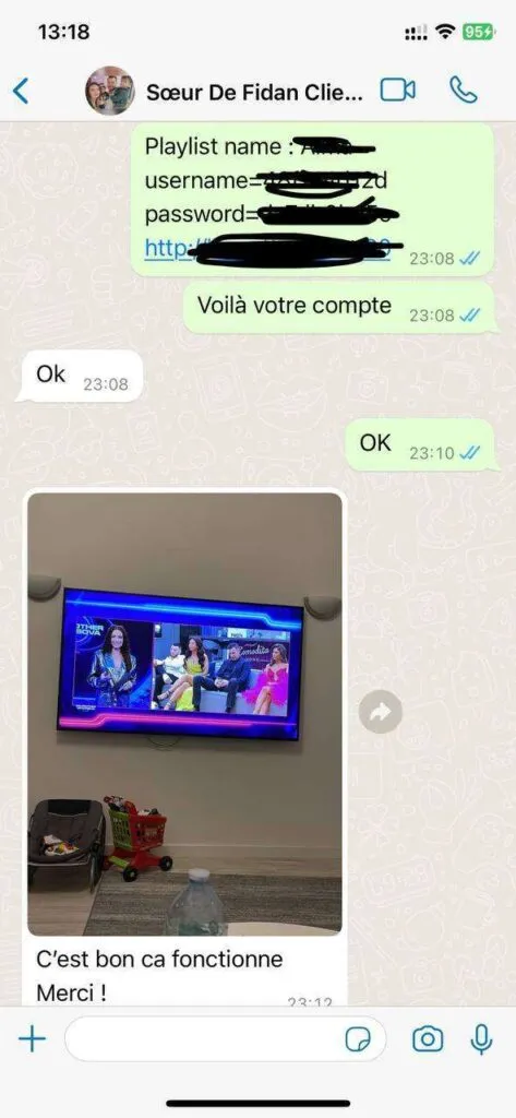 Multi-screen account configuration confirmation on WhatsApp for stunter iptv